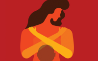 cartel de una mujer contra el machismo